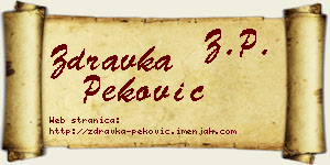 Zdravka Peković vizit kartica